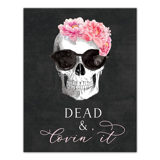 Black Dead & Lovin' It Canvas Wall Art By Designs Direct in Black/Pink/White | 11" x 14" | Michaels®